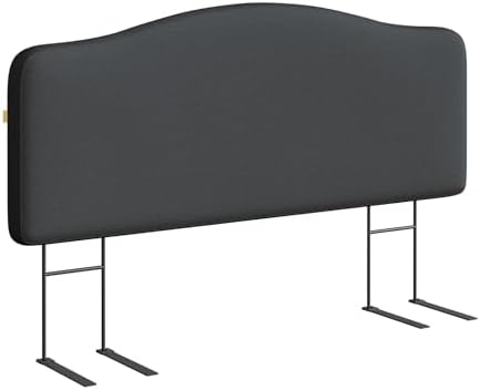 Pinmoco Full Upholstered Headboard, Height Adjustable Velvet, Dark Grey