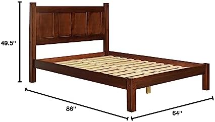 Grain Wood Furniture Shaker Solid Wood Panel Platform Bed, Queen Size, Cherry