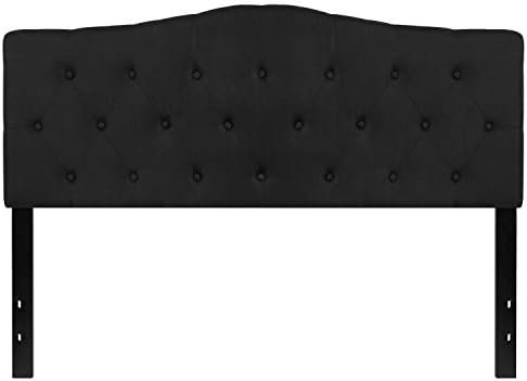 EMMA + OLIVER Black Queen Tufted Headboard