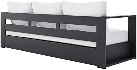 Modway Tahoe Aluminum Outdoor Patio Sofa in Gray White