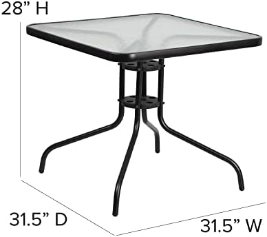Flash Furniture 31.5 in Metal Square Table