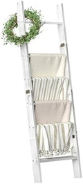 Blanket Ladders for the Living Room, Blanket Holder 6-Tier White