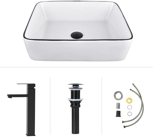 32" White Bathroom Vanity with Marble Texture Top and 4 Drawers, Modern Standing Pedestal Cabinet with White Ceramic Sink
