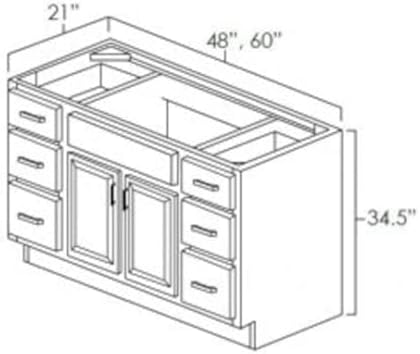 Riley & Higgs Hickory 60" Single Sink Vanity, Natural Finish | 60-inch single-sink base cabinet in a natural Hickory finish for a rustic country look
