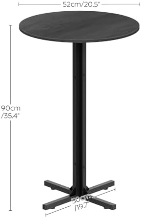 YATINEY Round Bar Table Set of 2, Counter Height Pub Table, Bar Height Cocktail Table, Versatile Use, for Dining Room, Kitchen, Bar, Pub, Cafe, Black BT10L2BB