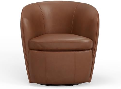 Parker Living Barolo - Vintage Whiskey 100% Italian Leather Swivel Club Chair