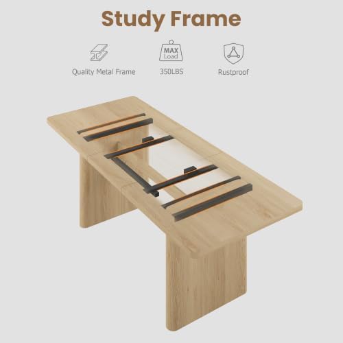 GarveeHome Rectangular 63"-82.7" Extendable Dining Table with Round Corner