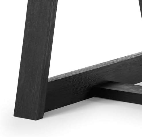 Plank+Beam Classic 48 Inch Dining Table, Rectangular, Black Wirebrush