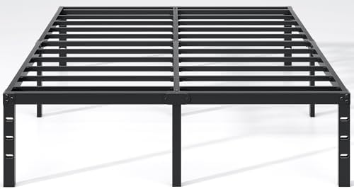 NEW JETO Metal Bed Frame,King Size Bed Frame with Storage Space,16 Inch