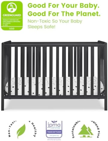 Delta Children Heartland 4-in-1 Convertible Crib, Black