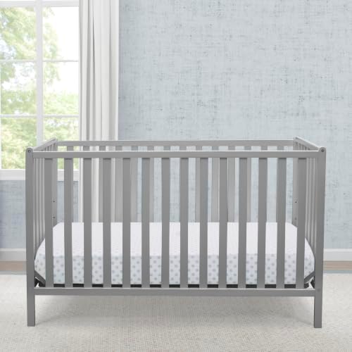 Delta Children Heartland 4-in-1 Convertible Baby Crib & Mattress, Grey