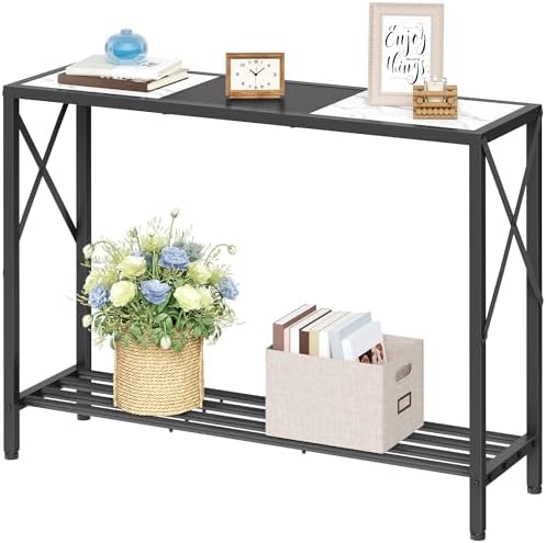 Tajsoon Console Table 41.8", 2 Tier Entryway Table with Storage Shelves
