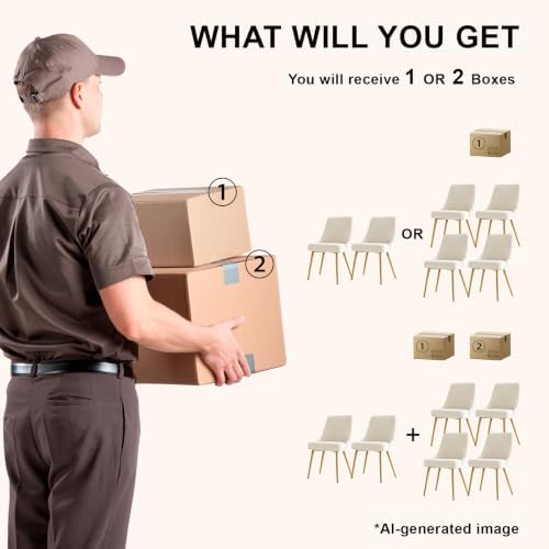 kinmars Kitchen & Dining Upholstered Dining Chairs Set of 2, Beige