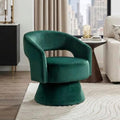 Lexicon Swivel Accent Chair, Modern Velvet Round Barrel Chair, Green