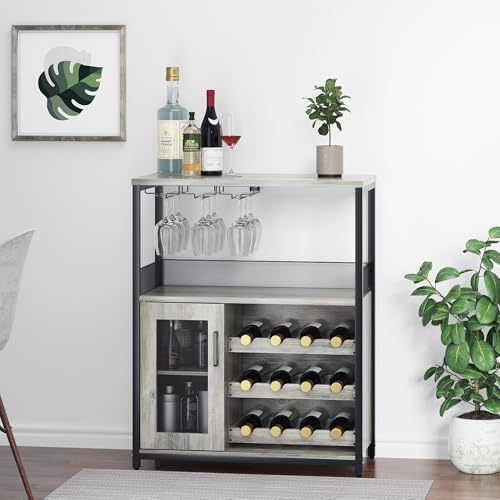 IDEALHOUSE Wine Bar Cabinet with Detachable Wine Rack and Storage Space
