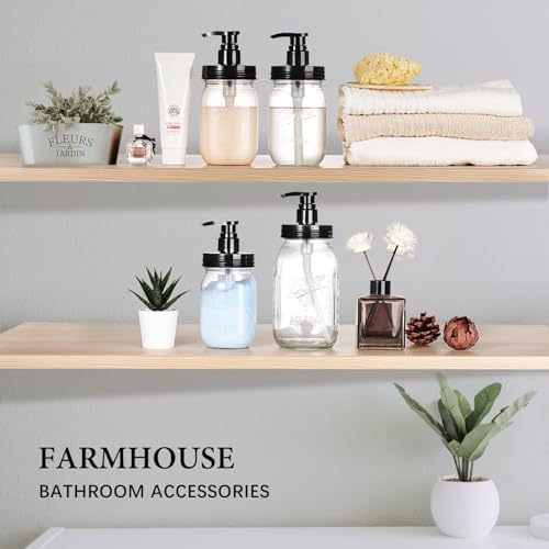 Amolliar Plastic Mason Jar Soap Dispenser with Pump Lid - 16OZ