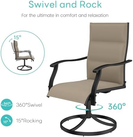 Murago Patio Chairs Set of 4, Outdoor Chairs Set of 4, Patio Chairs, Khaki