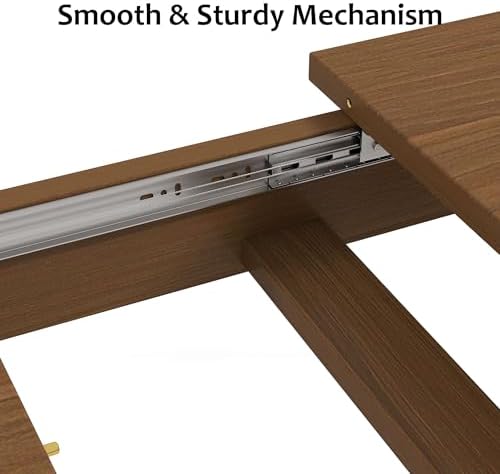 71" to 106" Expandable Dining Table, Modern Large Table for 6-10 People, Space-Saving Extendable Kitchen & Office Table, Warm Oak