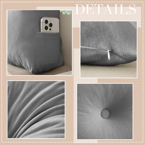 Wedge Headboard Pillow Twin XL, College Dorm Essentials Bed Reading