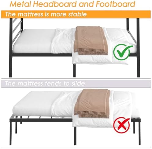 Lutown-Teen Canopy Bed Frame Queen, Four Poster Metal Frame, Black