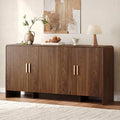 ComfyCorner 60" Sideboard Buffet Cabinet, Large Curved Design, Walnut