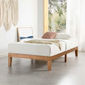 Mellow Naturalista Classic 12-Inch Solid Wood Platform Bed | Wooden Slats, No Box Spring Needed, Easy Assembly | Twin, Natural Pine