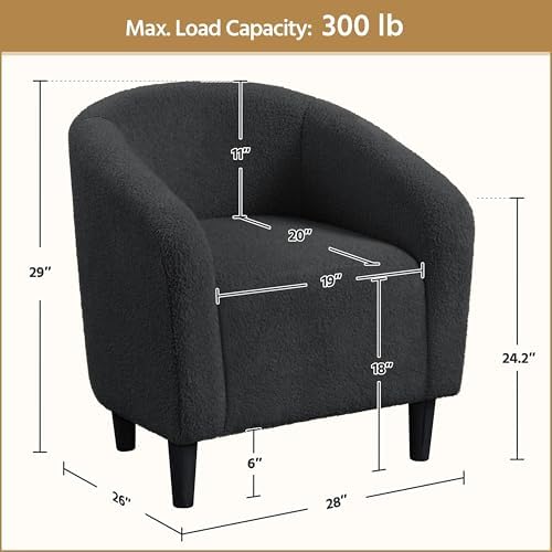 Yaheetech Compact Sherpa Accent Chairs Set of 2 for Small Spaces, Drak Gray