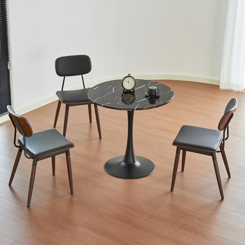 Round Dining Tulip Table 24" (Faux Marble Black)