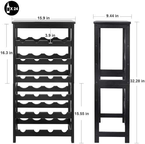 Wine Rack Freestanding Floor, 6-Tier Display Wine Storage Shelf