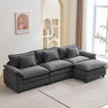 Oprisen 120" Modular Sectional Sofa, Comfy Deep Cloud Couch with Ottoman