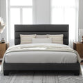 Allewie Cal King Size Platform Bed Frame with Fabric Upholstered Headboard