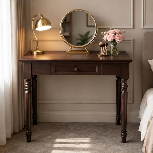 Walnut Writing Desks with Drawers, 35" French Country Style