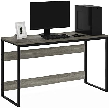 Furinno Moretti Modern Lifestyle Enhanced Study Desk, 52, French Oak Grey