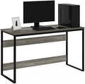 Furinno Moretti Modern Lifestyle Enhanced Study Desk, 52, French Oak Grey