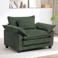 Modern Oversized Accent Chair,Chenille Cloud Sofa Chair with Deep Seat,Upholstered Reading Armchair with Extra Thick for Living Room Bedroom Apartment Green