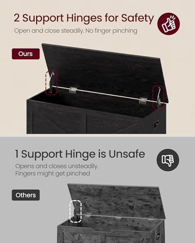 VASAGLE Storage Chest with 2 Fabric Drawers, 15.7 x 39.4 x 19.9 Inches