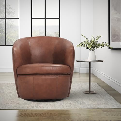 Parker Living Barolo - Vintage Whiskey 100% Italian Leather Swivel Club Chair