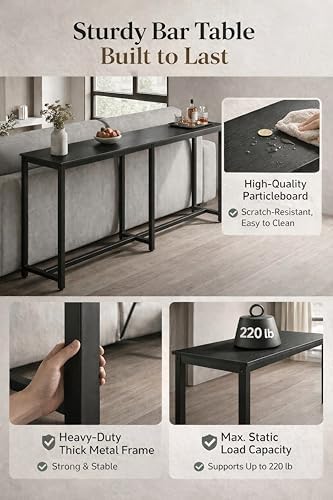 Homleke 71" L Narrow Long Kitchen Dining Bar Table