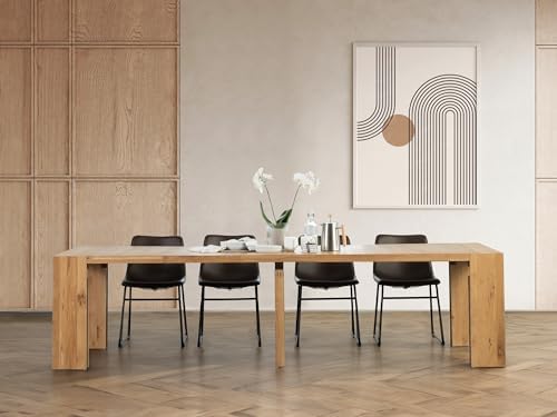Transformer Table Solid Wood Extendable Dining Table, Natural