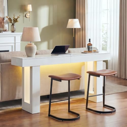ChooChoo High Gloss 63 Inch Long Console Table with LED Light