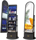 63" Full Length Mirror Jewelry Cabinet with Storage – Rotating, Lockable Jewelry Armoire with Velvet Lining, Standing Organizer for Women – Ideal Gift for Jewelry Storage & Display, Black