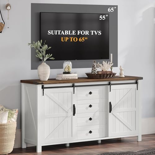 AMERLIFE 3-Piece White Bedroom Set with 4-Drawer Dresser & 2 Nightstands