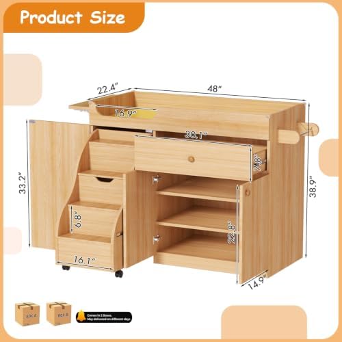 Changing Table with Stairs, Montessori Diaper Station for Daycare & Home (Left Stairs)