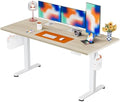 ErGear Height Adjustable Electric Standing Desk, 63 x 28 Inches Sit Stand up Desk, Memory Computer Home Office Desk, Natural