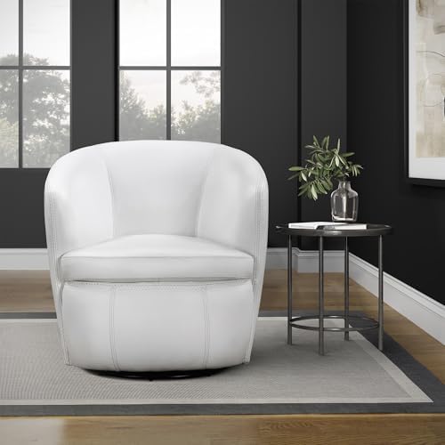 Parker Living Barolo - Snow 100% Italian Leather Swivel Club Chair