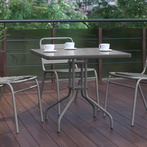 Flash Furniture 31.5 in Square Table, Silver