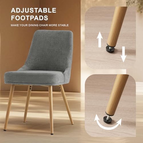 kinmars Kitchen & Dining Upholstered Dining Chairs Set of 4, Dark Grey