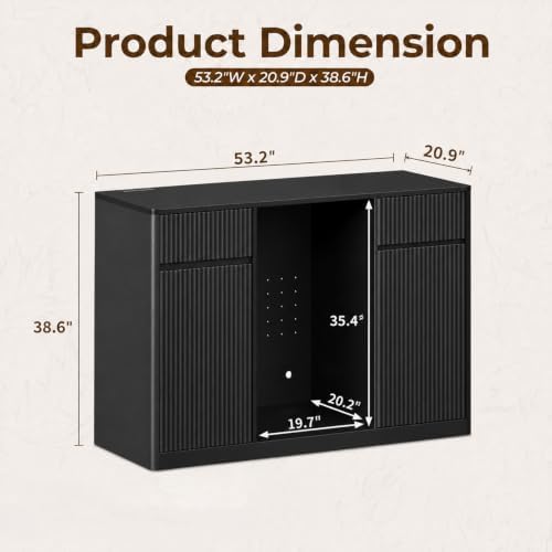 Coffee Bar with Mini Fridge Space,Liquor Wine Mini Bar Cabinet with Storage
