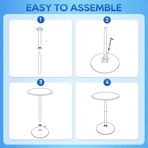 FDW Bistro Pub Table 2 Pack 40 Inch Height Cocktail Table Round Bistro Bar Table for Home and Kitchen Dining