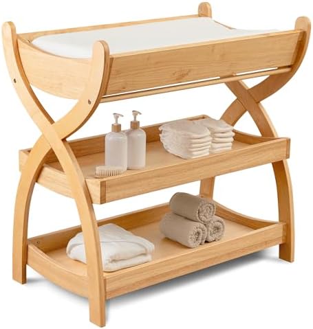 Comfy Cubs Baby Changing Table - Baby Change Table, Natural Wood